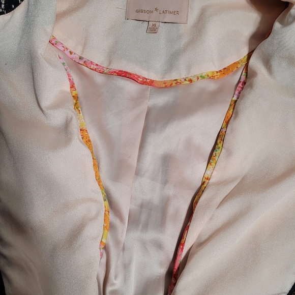 Jacket Gibson Latimer XL, nudish pink with black lace print and silk inside. - Picture 4 of 6